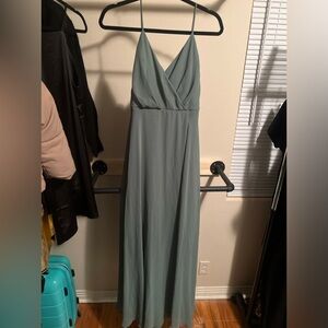 Sage green Birdy Grey bridesmaid dress. Size medium. Hemmed for 5’2” in heels.